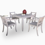 Lawn table with parquet pattern