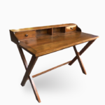 Working desk with crossed legs, 2 drawers on top