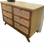 Sideboard 6 Drawer with bamboo