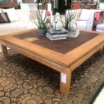 Table teakwood top rattan