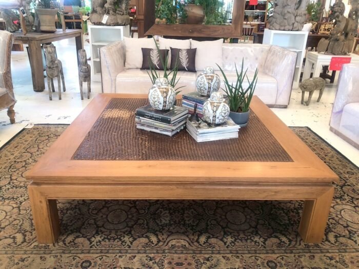 Table teakwood top rattan - Image 2